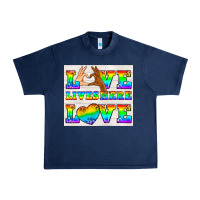 Navy Western LGBTQ+ Love Lives Here Tumbler Urban Heavy Tee - BundleAndBundleShop