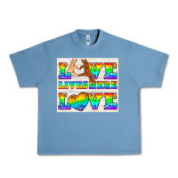 Pebble Blue Western LGBTQ+ Love Lives Here Tumbler Urban Heavy Tee - BundleAndBundleShop