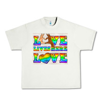 Pistachio Western LGBTQ+ Love Lives Here Tumbler Urban Heavy Tee - BundleAndBundleShop