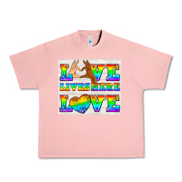 Salmon Western LGBTQ+ Love Lives Here Tumbler Urban Heavy Tee - BundleAndBundleShop