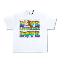 White Western LGBTQ+ Love Lives Here Tumbler Urban Heavy Tee - BundleAndBundleShop