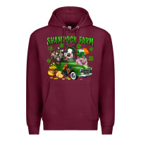 Burgundy Shamrock farm Premium Hoodie - CowGirlArtShop