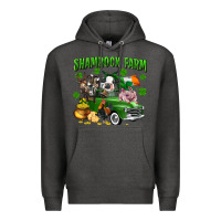 Charcoal Heather Shamrock farm Premium Hoodie - CowGirlArtShop