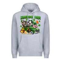 Heather Grey Shamrock farm Premium Hoodie - CowGirlArtShop