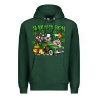 Sports Green Shamrock farm Premium Hoodie - CowGirlArtShop