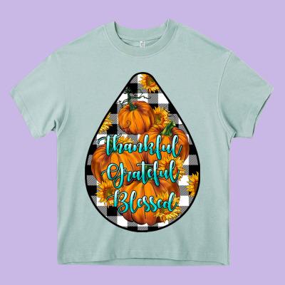 Thankful Grateful Blessed Heavy Core Tee Designed By Lillyallendesigns