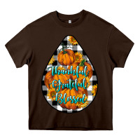 Chocolate Brown Thankful Grateful Blessed Heavy Core Tee - LillyAllenDesigns