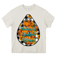 Cream Thankful Grateful Blessed Heavy Core Tee - LillyAllenDesigns