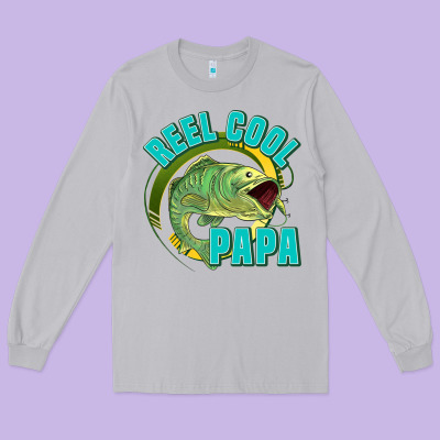 Reel Cool Papa Long Sleeve Tee Designed By Jasminsmagicworld