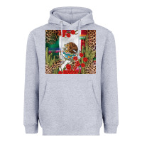 Heather Grey Mexico flag Heavyweight Hoodie - FaDigitalArtStudio