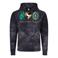 Cloud Black Peace Love Turquoise Vintage Hoodie - Jasminsmagicworld