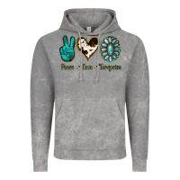 Cloud Rock Peace Love Turquoise Vintage Hoodie - Jasminsmagicworld