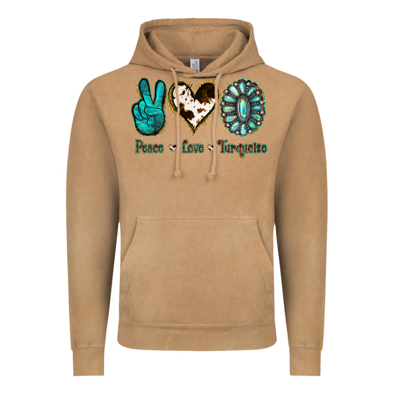 Peace Love Turquoise Vintage Hoodie by Jasminsmagicworld | Teevron