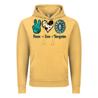 Vintage Mustard Peace Love Turquoise Vintage Hoodie - Jasminsmagicworld