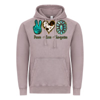 Vintage Zinc Peace Love Turquoise Vintage Hoodie - Jasminsmagicworld