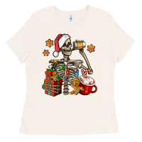 Bone christmas skeleton coffee Ladies Tee - Jasminsmagicworld