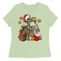 Matcha christmas skeleton coffee Ladies Tee - Jasminsmagicworld