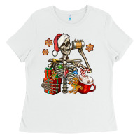White christmas skeleton coffee Ladies Tee - Jasminsmagicworld