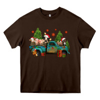 Chocolate Brown christmas farm animals truck Heavy Core Tee - Jasminsmagicworld