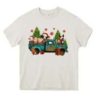 Cream christmas farm animals truck Heavy Core Tee - Jasminsmagicworld
