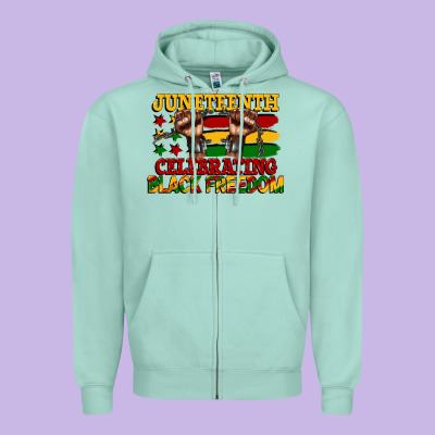Juneteenth Celebrating Black Freedom Zipper Hoodie Designed By Cowgirlartshop