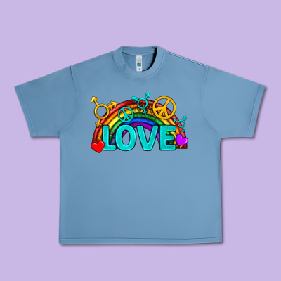 Western Lgbtq+ Love Rainbow Urban Heavy Tee Designed By Bundleandbundleshop