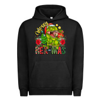 Pigment Black Merry Rexmas Urban Hoodie - CowhideDigitalArt