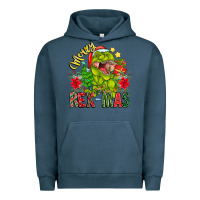 Pigment Midnight Navy Merry Rexmas Urban Hoodie - CowhideDigitalArt