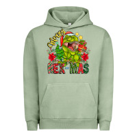 Pigment Oil Green Merry Rexmas Urban Hoodie - CowhideDigitalArt