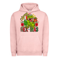Pigment Salmon Merry Rexmas Urban Hoodie - CowhideDigitalArt