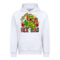 White Merry Rexmas Urban Hoodie - CowhideDigitalArt
