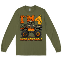 Army Green i'm four this is how i roll monster truck birthday Long Sleeve Tee - Jasminsmagicworld