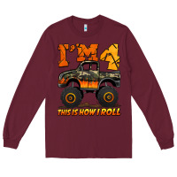 Burgundy i'm four this is how i roll monster truck birthday Long Sleeve Tee - Jasminsmagicworld