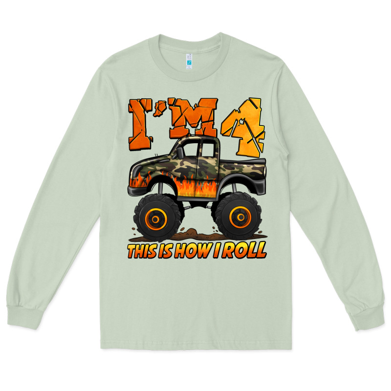 I'm Four This Is How I Roll Monster Truck Birthday Long Sleeve Tee by Jasminsmagicworld | Teevron