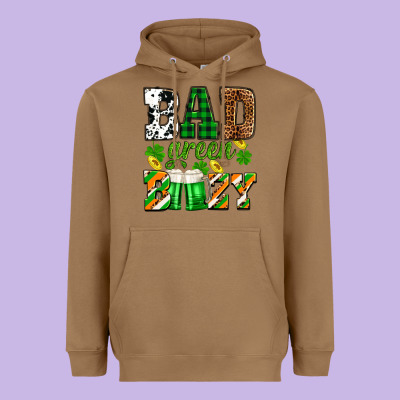 St. Patrick's Bad Green Boozy Heavyweight Hoodie Designed By Oliviacreatesart