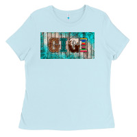 Baby Blue western turquoise gigi license plate Ladies Tee - BarkalooDesign