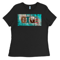 Black western turquoise gigi license plate Ladies Tee - BarkalooDesign