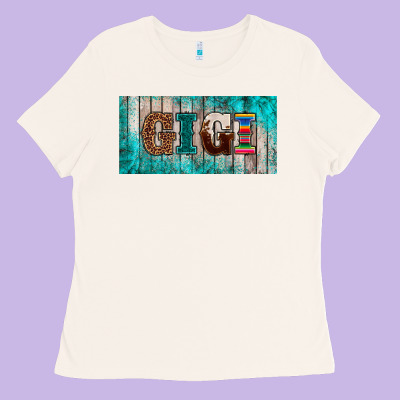 Western Turquoise Gigi License Plate Ladies Tee Designed By Barkaloodesign