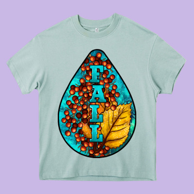 Fall Teardrop Heavy Core Tee Designed By Lillyallendesigns