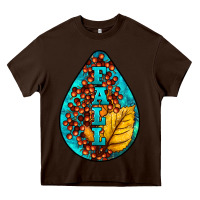 Chocolate Brown Fall Teardrop Heavy Core Tee - LillyAllenDesigns