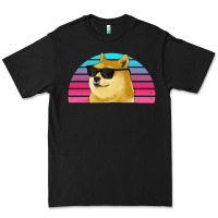 Black doge coin bitcoin hodl retro sunset Premium Tee - Jasminsmagicworld