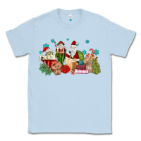 Dusty Blue santa coffee Classic Tee - MaliasSmallBusiness