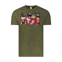 Vintage Olive Scream Coffee Cups Vintage Tee - MaliasSmallBusiness