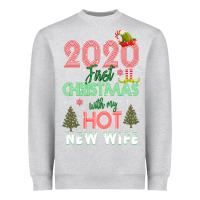 Heather Grey 2020 First Christmas With My Hot New Wife Heavyweight Sweatshirt - Bettercallsaul