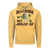 Vintage Mustard dead inside but jolly af Vintage Hoodie - MaliasSmallBusiness