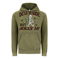 Vintage Olive dead inside but jolly af Vintage Hoodie - MaliasSmallBusiness