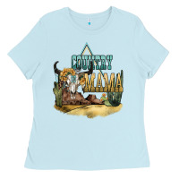 Baby Blue country mama Ladies Tee - NancyCooperArtShop