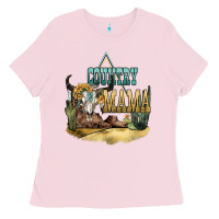 Bubblegum Pink country mama Ladies Tee - NancyCooperArtShop