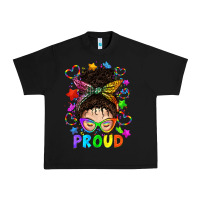 Black LGBTQ+ Messy Bun With Colorful Stars Urban Heavy Tee - BundleAndBundleShop