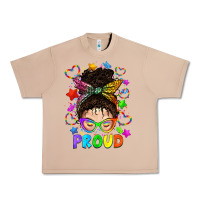 Burro LGBTQ+ Messy Bun With Colorful Stars Urban Heavy Tee - BundleAndBundleShop